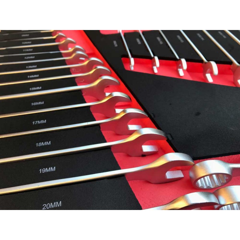 Combination & Open End Spanner Set 6mm-22mm in EVA Tray