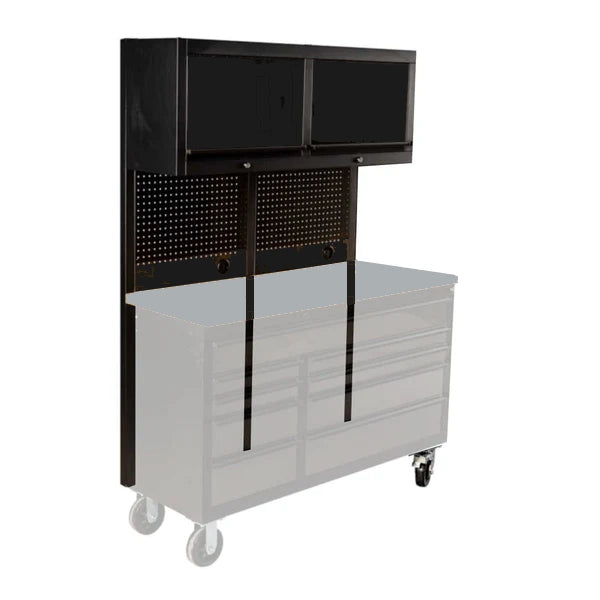 1.4M Black Powder Coated Steel Overhead Cupboards