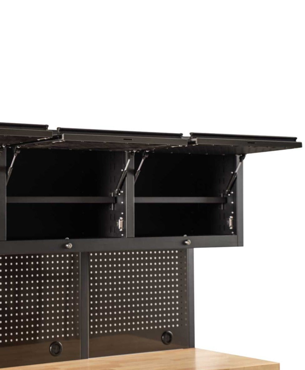 1.4M Black Stainless Steel Overhead Cabinets Set