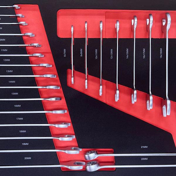 Combination & Open End Spanner Set 6mm-22mm in EVA Tray