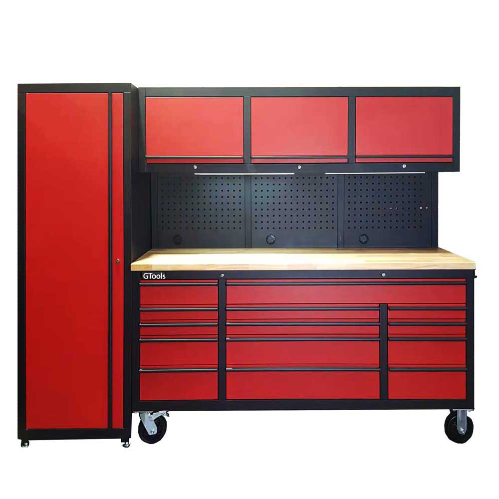 1.8M Steel Tool Box With 1 or more Tall Cabinet Red Combo