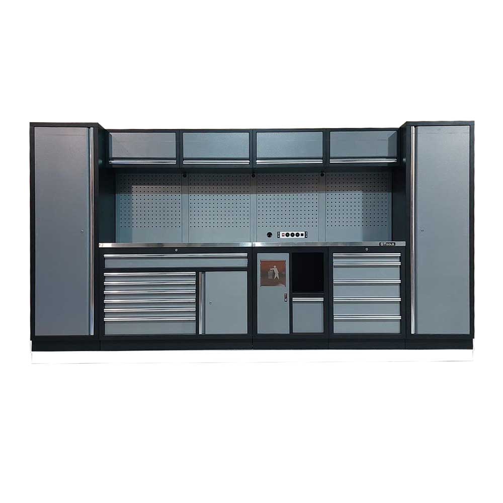 3.9M Workbench, Tool Drawers, Bin & 2 x Single Door Tall Cabinets Set - GT-Combo12