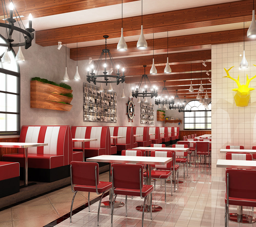 1950 Retro Café Diner Booth Set - Premium Cafe Booth from GTools - Just $1597.00! Shop now at GTools