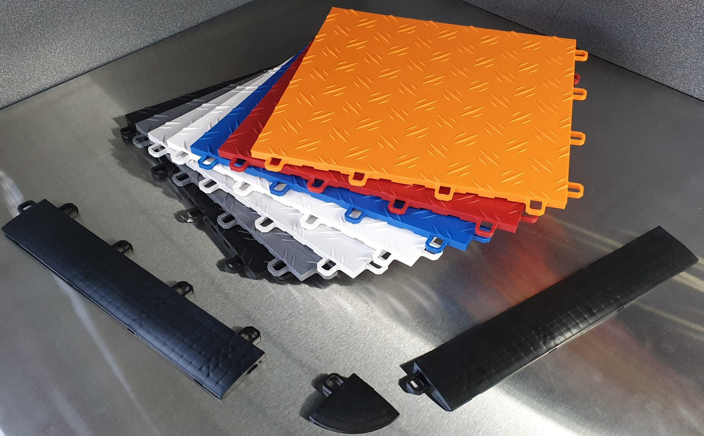 305 series Chequer Plate Garage Floor Tile Box of 22