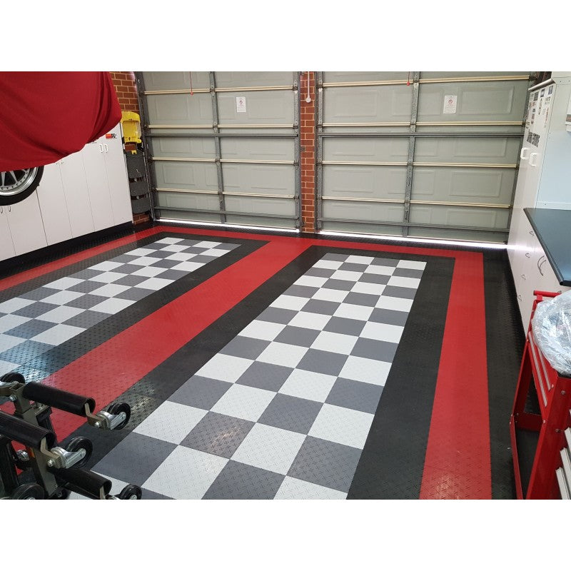 305 series Chequer Plate Garage Floor Tile Box of 22
