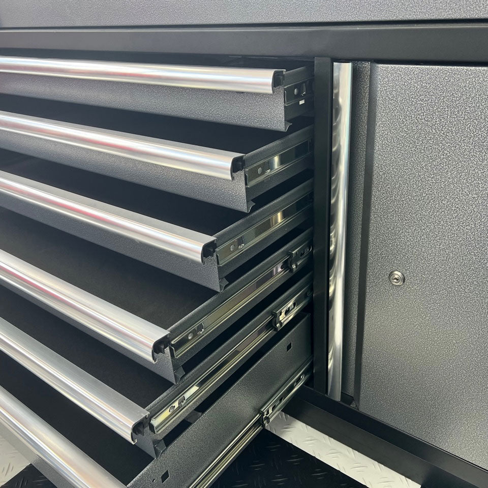 1.36m 7 Drawer with Cupboard Tool Box Workbench