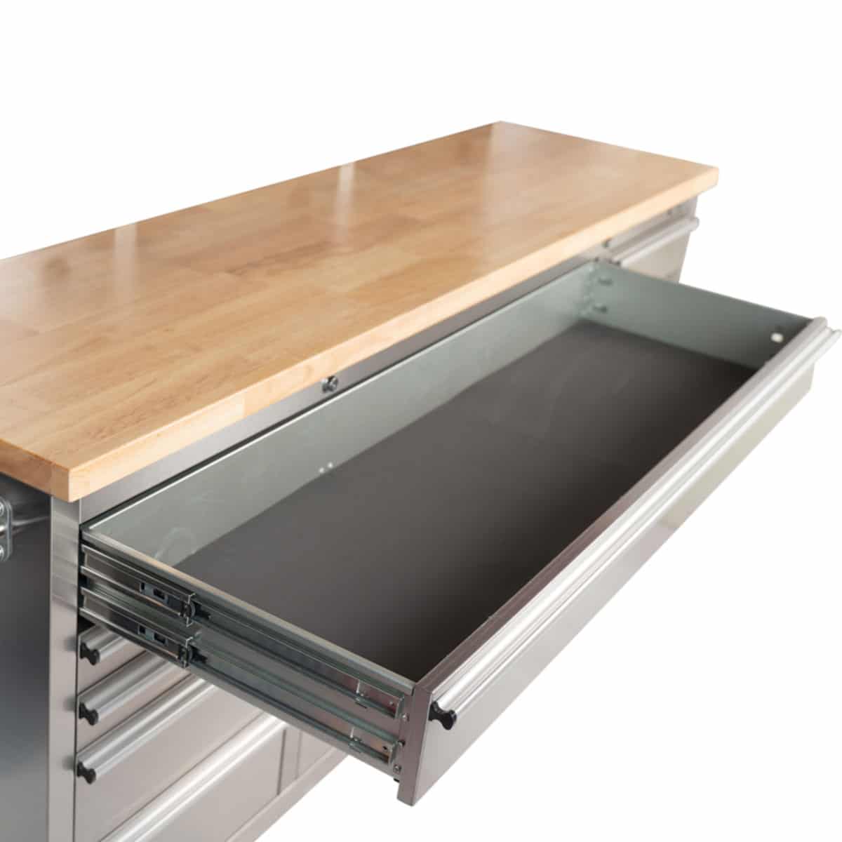 1.8M Stainless Steel Workbench, Mega Drawer Rolling Tool Chest
