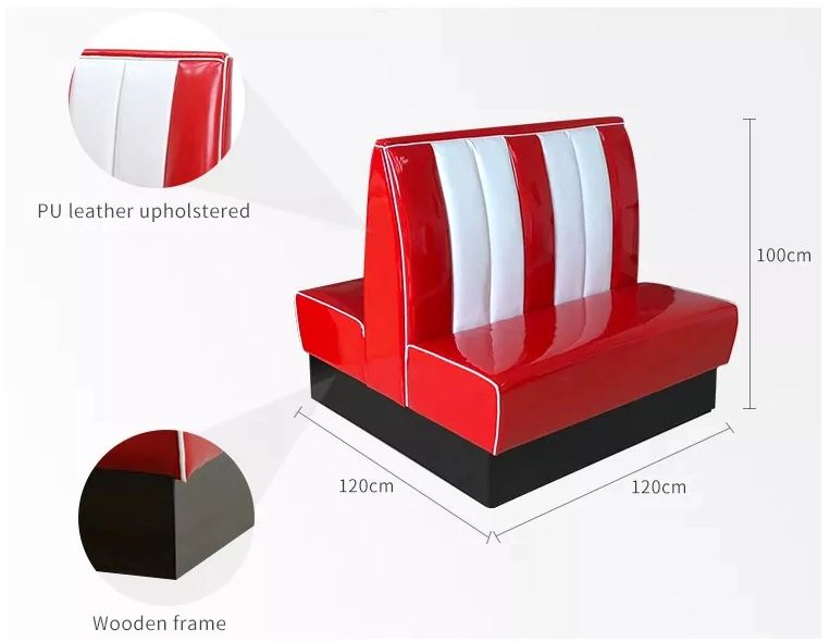 1950 Retro Cafe Diner Booth Sofa Back 2 Back Set - Premium Cafe Booth from GTools - Just $1298.00! Shop now at GTools