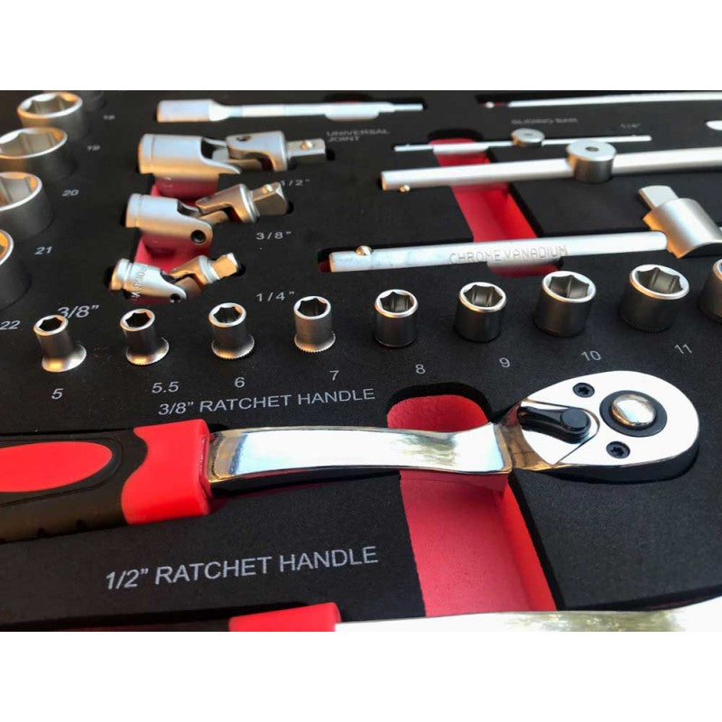 72 Piece Metric Socket Set in EVA Tray