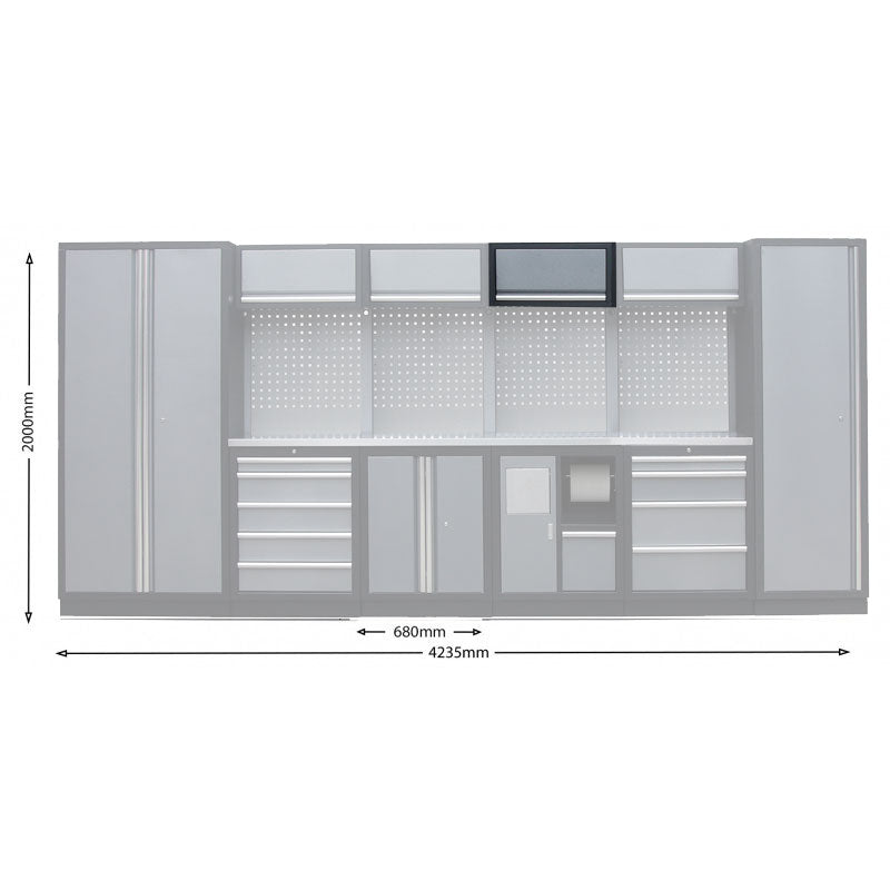 Overhead Cabinet with Gas Strut Door