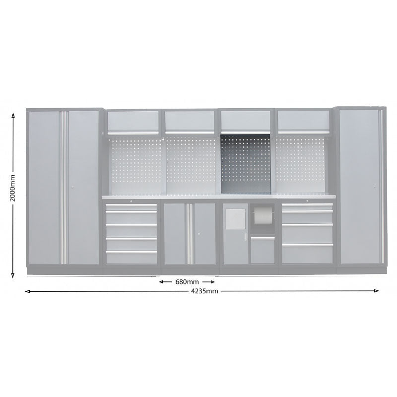 Steel Pegboard 1052mm x 614mm with Powerboard