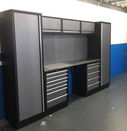 3.2M Workbench, Drawer & 2 x Single Door Tall Cabinet Set