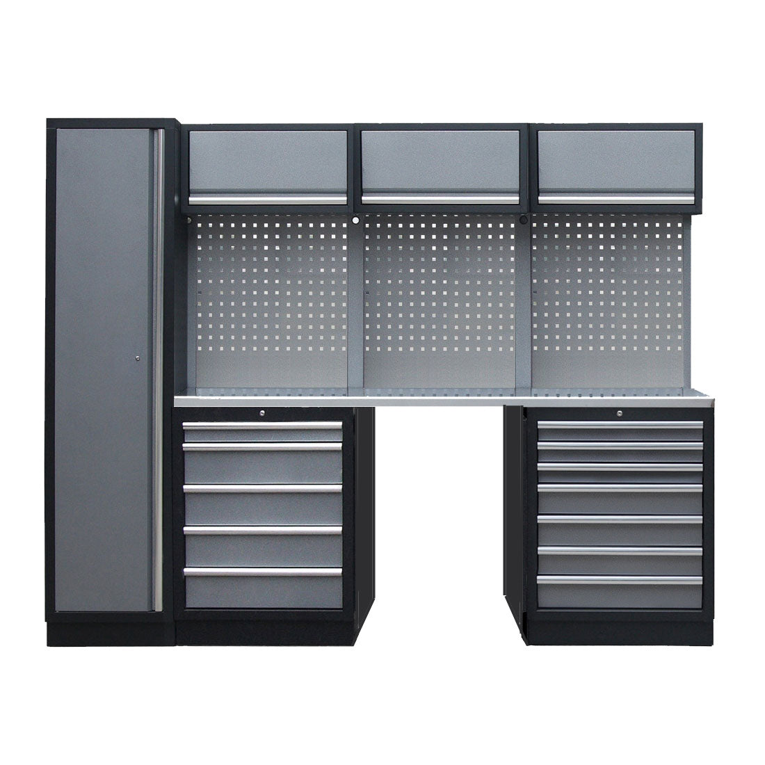 2.6M Workbench, Std Drawers & Single Door Locker