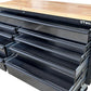 1.4M Black Stainless Steel Workbench, Mega Drawer Roll Cab