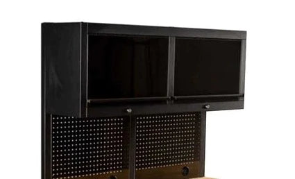 1.4M Black Stainless Steel Overhead Cabinets Set