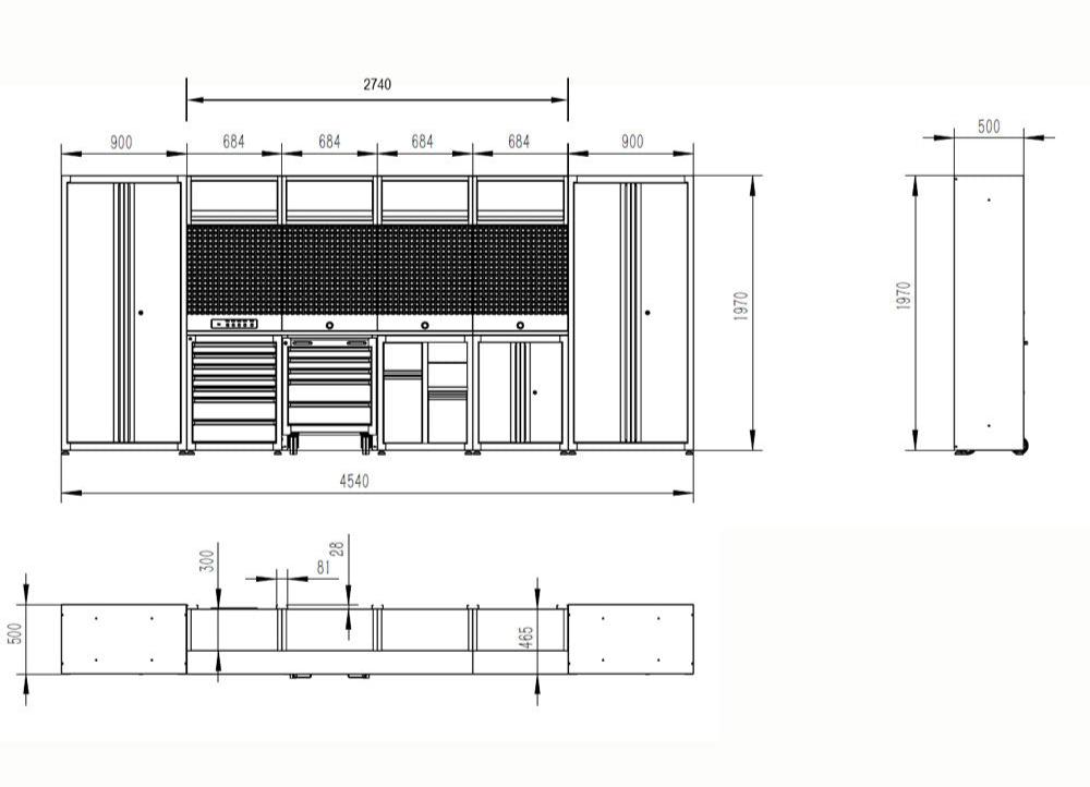 4.54M Bold Series Garage Workbench Storage Solution