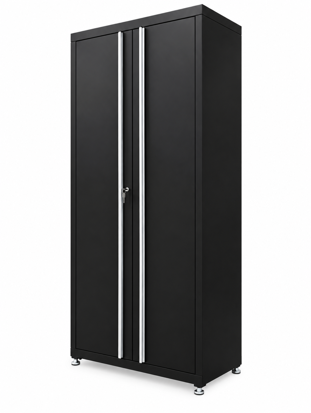 Black Powder Coated Double Door Locker Cabinet