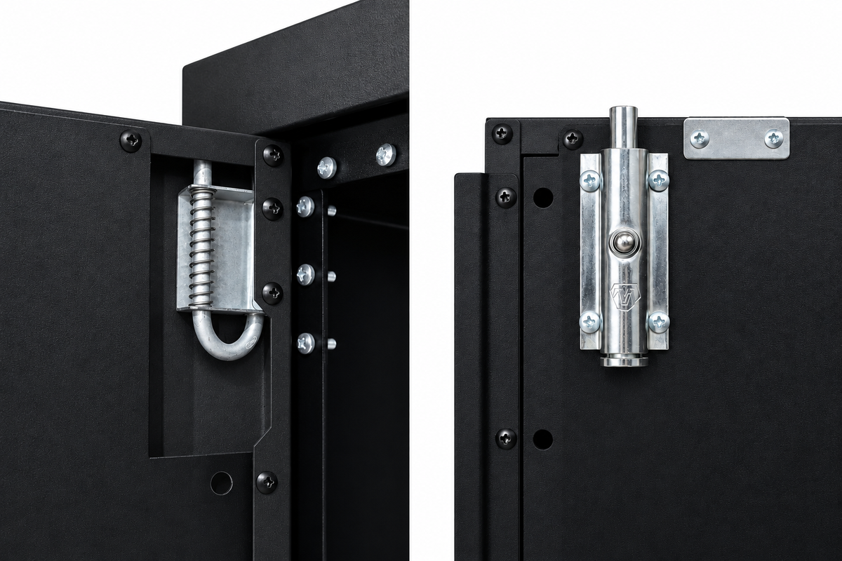 Black Powder Coated Double Door Locker Cabinet