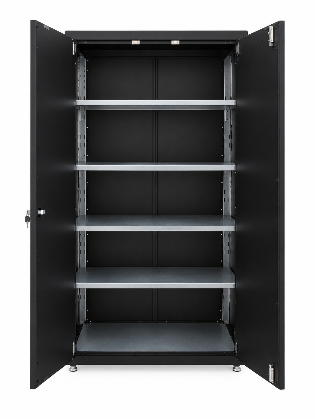 Black Powder Coated Double Door Locker Cabinet