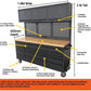 Heavy-Duty 600mm BENCH TOP Rolling Workbench with Overhead Storage