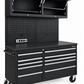 1.4M Black Powder Coat Workbench Combo with UPPER CABINETS