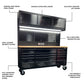 1.8M Black Tinted Stainless Steel Workbench Upper Cabinet Combo + Power Board & Panels