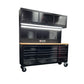 1.8M Black Tinted Stainless Steel Workbench Upper Cabinet Combo + Power Board & Panels