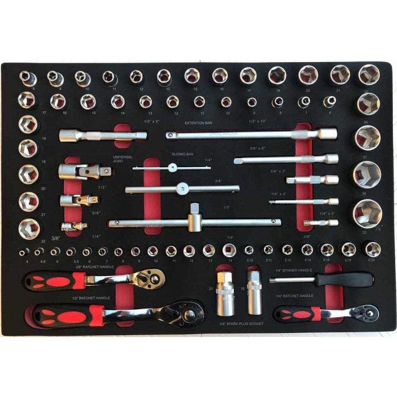 72 Piece Metric Socket Set in EVA Tray