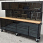 2.4M Black Tinted Stainless Steel Workbench Tool Chest Combo