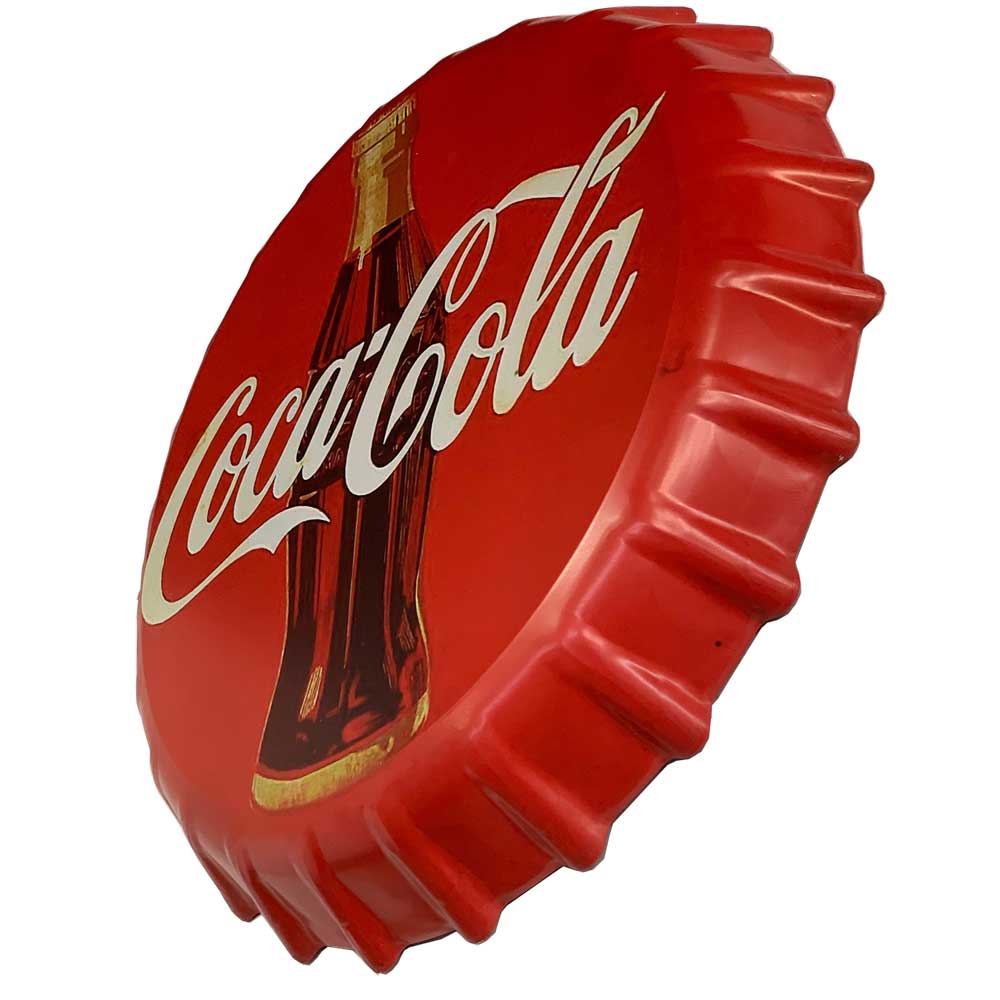 35cm Man Cave Metal COCA-COLA Bottle Cap Wall Sign