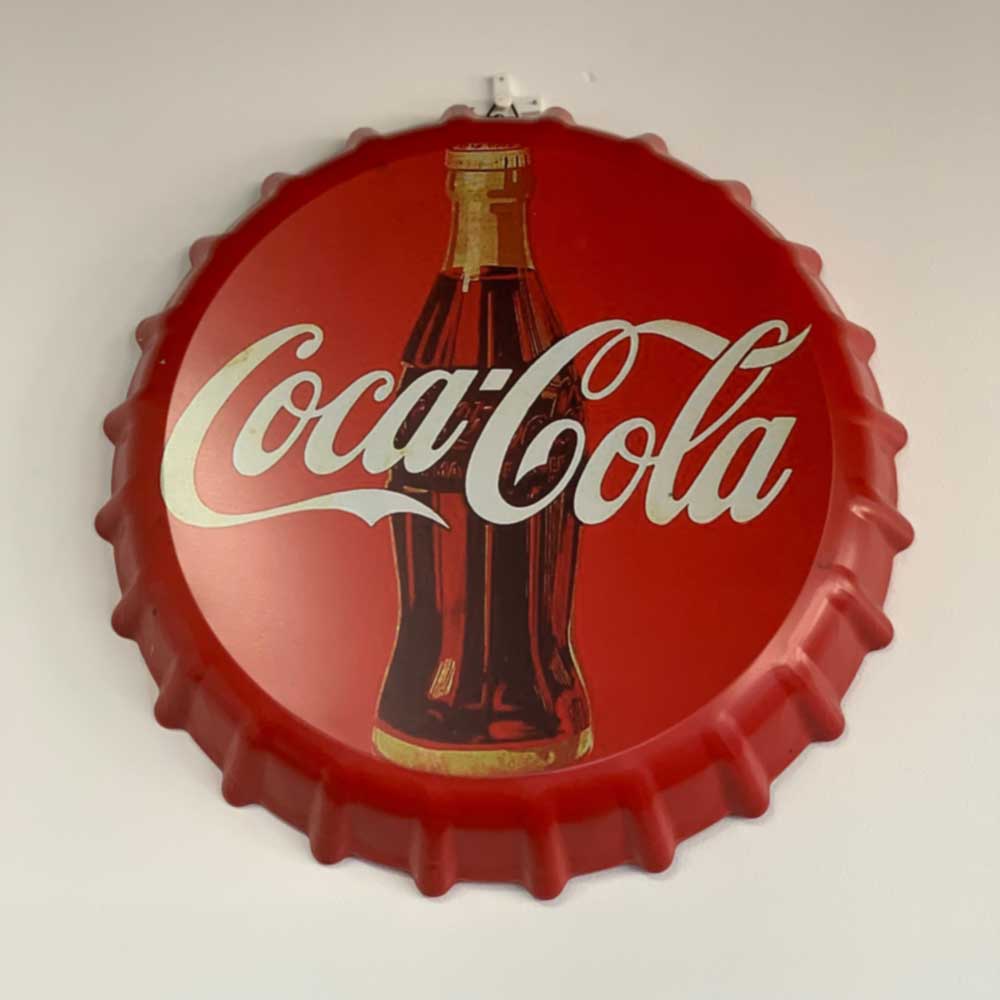 35cm Man Cave Metal COCA-COLA Bottle Cap Wall Sign