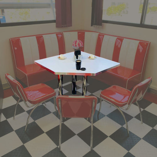 1950 Retro Cafe Corner Diner Table - Premium Cafe Booth from GTools - Just $592.00! Shop now at GTools