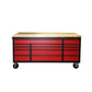 1.8M 14 Drawer Rolling Tool Cabinet Combo + Overhead Cabinets Red/Black