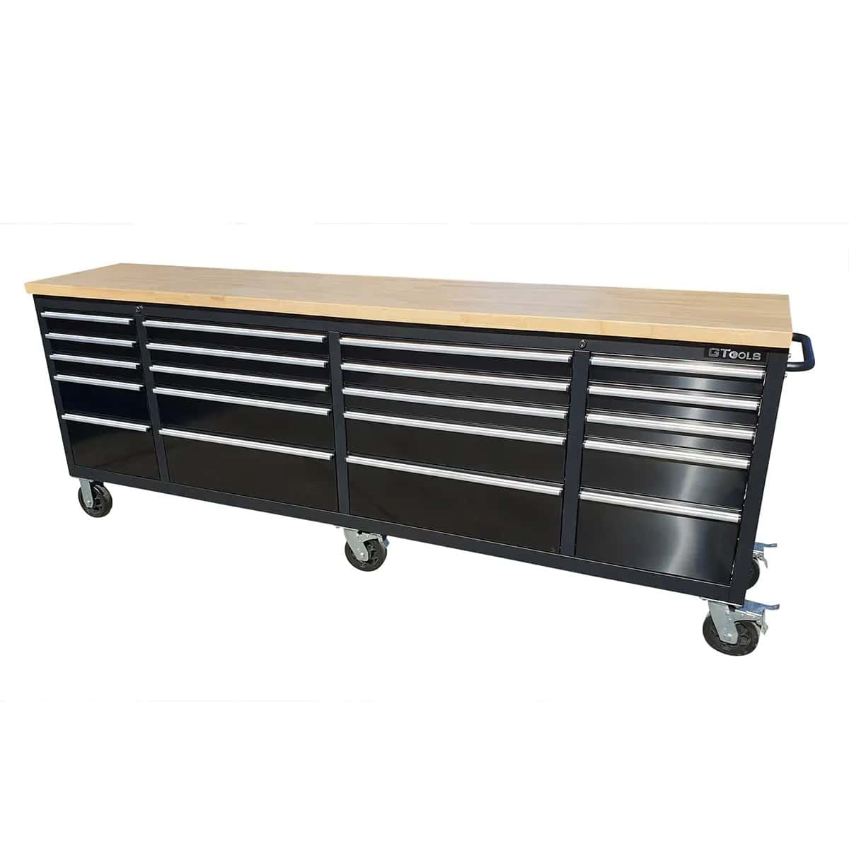 2.4M Black Tinted Stainless Steel Workbench Roll Cab