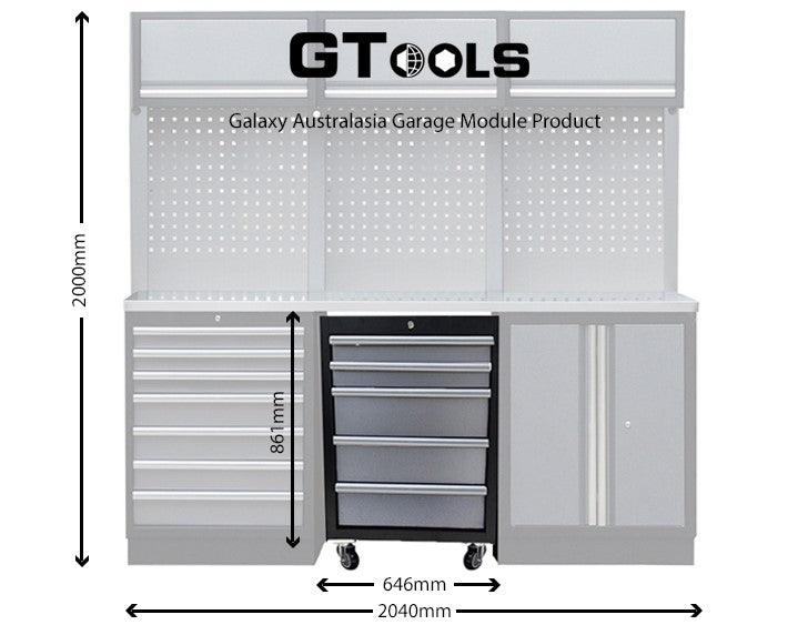 5 Drawer Rolling Toolbox Cabinet