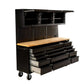 1.8M Black Tinted Stainless Steel Workbench Upper Cabinet Combo